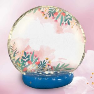 Giant Inflatable Photo Globe with Spring Flowers Backdrop