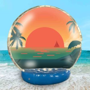 Giant Inflatable Photo Globe with Summer Sun Backdrop