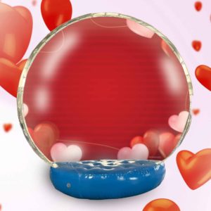Giant Inflatable Photo Globe with Valentine's Day Backdrop