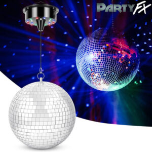 Mirrored Disco Ball with Motor and Lights